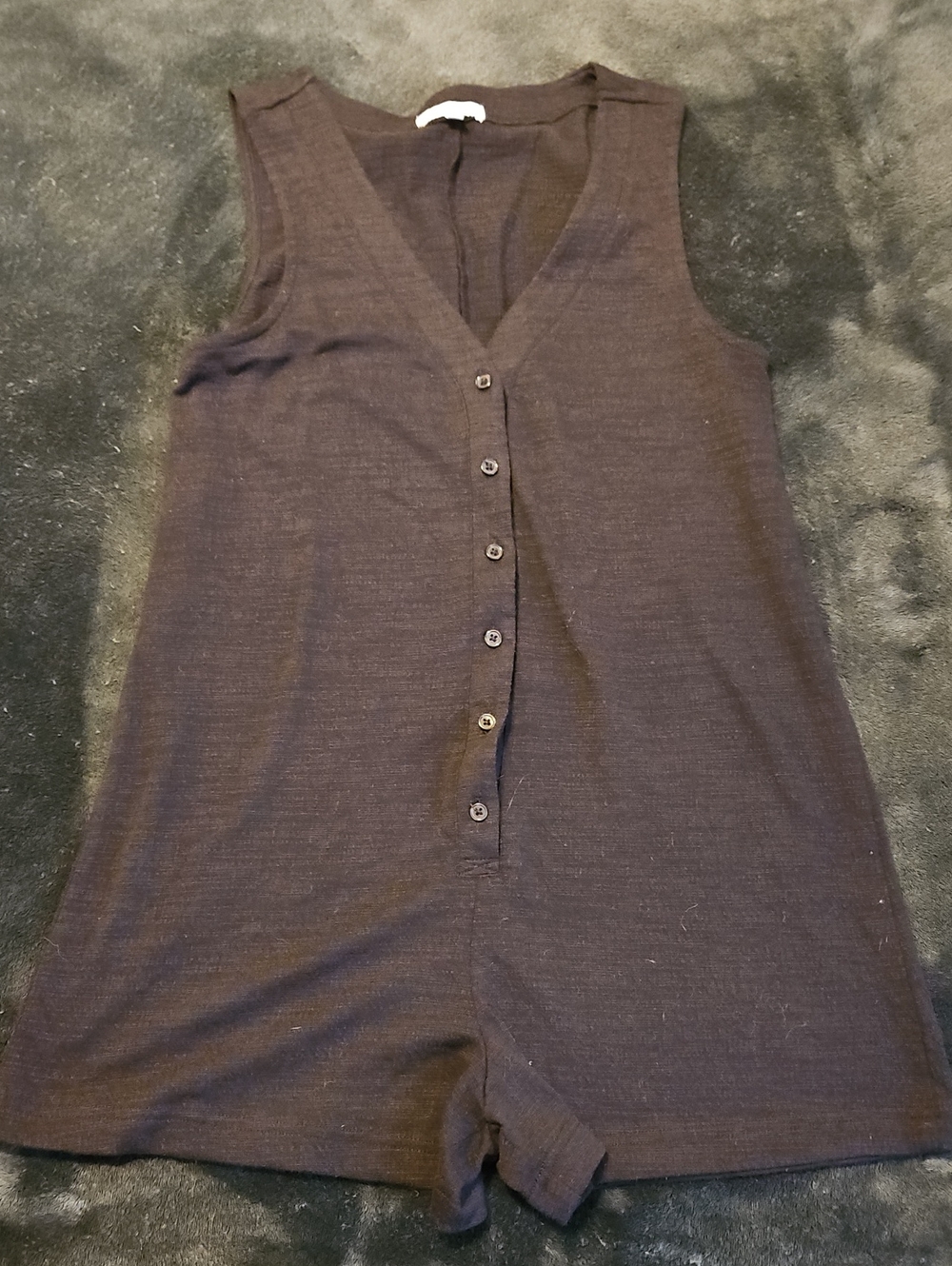 Z Supply Black Sleeveless Button-Front Romper